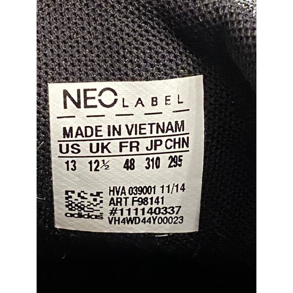 Adidas Neo Label Gray Black Gum Sole Sneakers Ortholite Size 13 - Picture 5 of 8